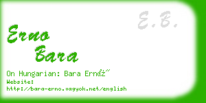 erno bara business card